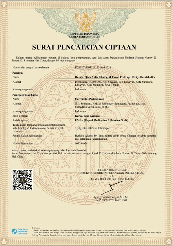 UMAS Copyright Certificate - Page 1